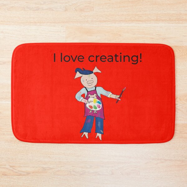 Item preview, Creating! Orange I love creating, left handed pig painter, artist. designed and sold by PiggingJapan.
