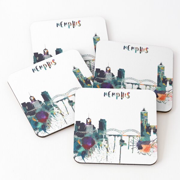 Item preview, Watercolor Memphis skyline designed and sold by IvonDesign.