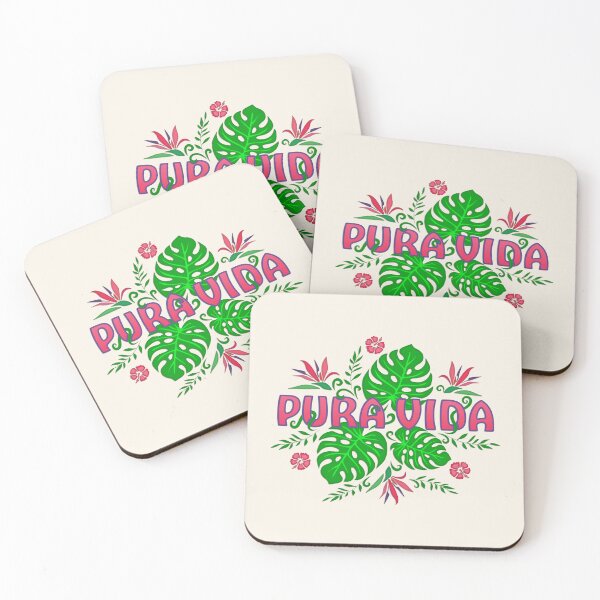 Item preview, Pura Vida, Good Vibes, Costa Rica, Monstera, Tropical, Plants, Hibiscus, Flowers designed and sold by boom-art.