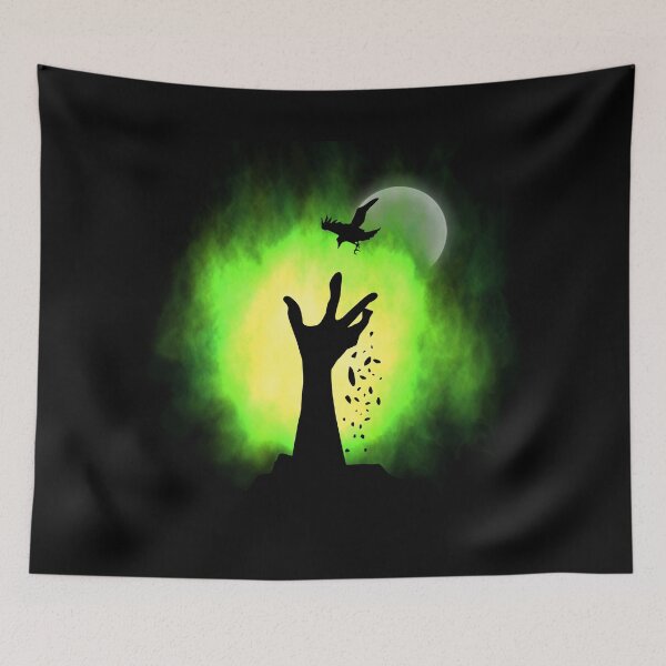 Item preview,  Creepy Moonlit zombie hand with full moon and crow designed and sold by Wonder & Whimsy.