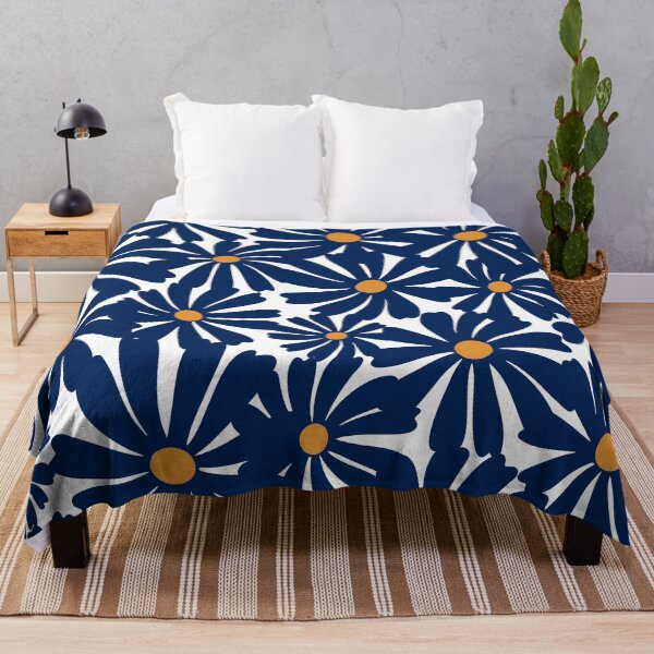 Item preview, Mod Navy Blue Flowers designed and sold by meggydesigns.