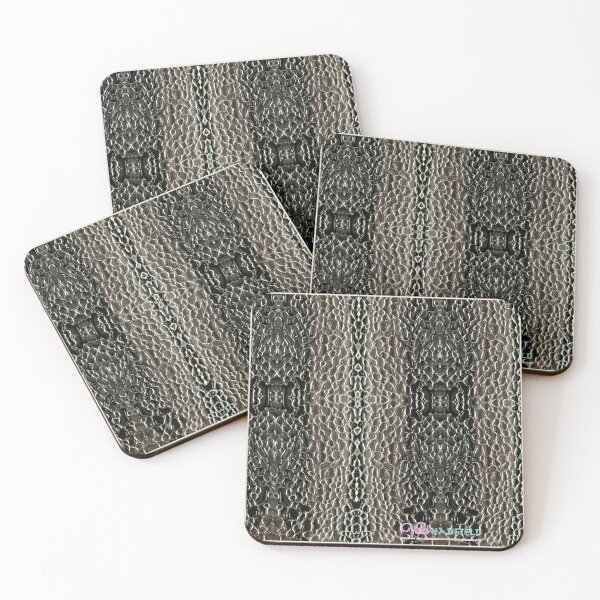 Item preview, Faux Snakeskin, Shattered Stained Glass, Condensation, Tribal Mandala-style Mosaic Pattern - Dark Olive, Brown, Beige - Vicki Hadfield designed and sold by Printable Pressies.