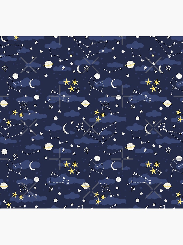 Galaxy - cosmos, moon and stars. Astronomy pattern. Cute cartoon universe design. by kostolom3000