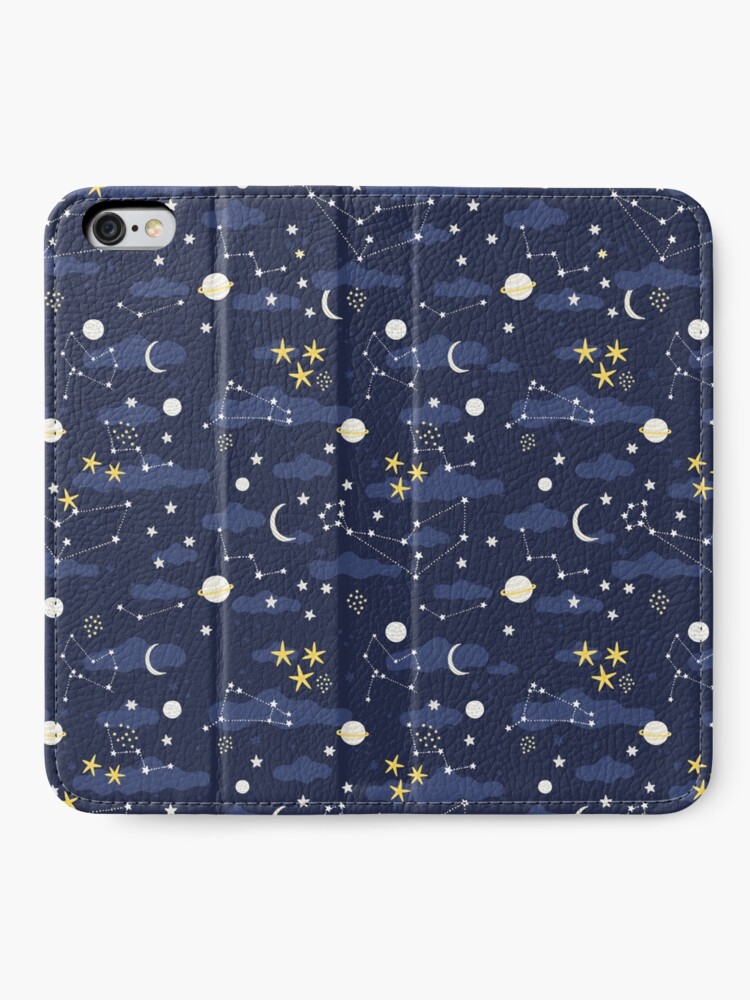 Alternate view of Galaxy - cosmos, moon and stars. Astronomy pattern. Cute cartoon universe design. iPhone Wallet