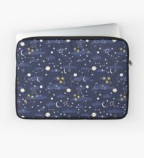 Funda para portátil Cosmos, luna y estrellas. Patrón astronomico