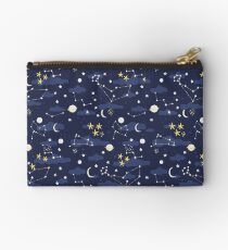 cosmos, moon and stars. Astronomy pattern Studio Pouch