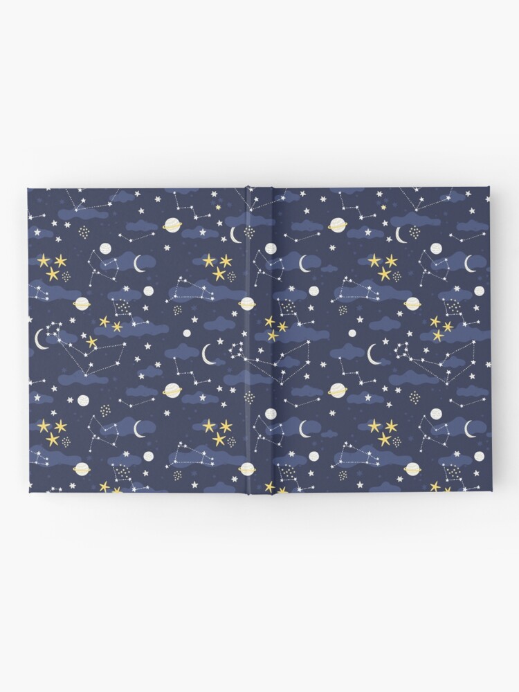 Alternate view of Galaxy - cosmos, moon and stars. Astronomy pattern. Cute cartoon universe design. Hardcover Journal