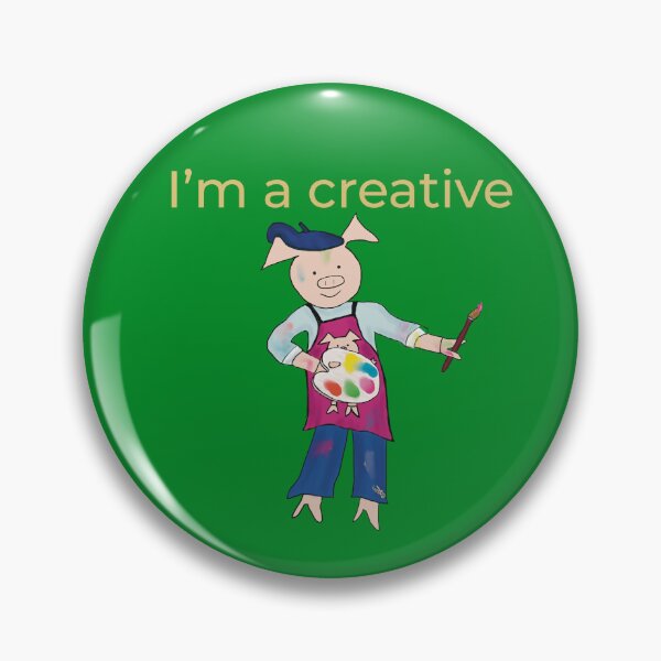 Item preview, Artist! Green I'm a creative, left handed pig painter, artist. designed and sold by PiggingJapan.