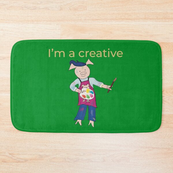 Item preview, Artist! Green I'm a creative, left handed pig painter, artist. designed and sold by PiggingJapan.