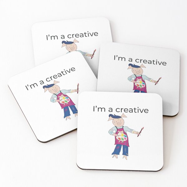 Item preview, Artist! White I'm a creative, left handed pig painter, artist. designed and sold by PiggingJapan.