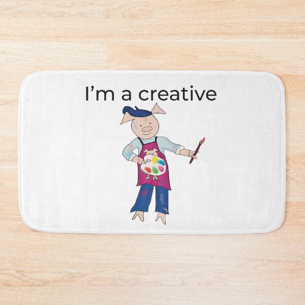 Item preview, Artist! White I'm a creative, left handed pig painter, artist. designed and sold by PiggingJapan.