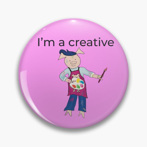 Item preview, Artist! Pink I'm a creative, left handed pig painter, artist. designed and sold by PiggingJapan.
