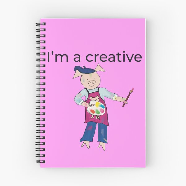 Item preview, Artist! Pink I'm a creative, left handed pig painter, artist. designed and sold by PiggingJapan.