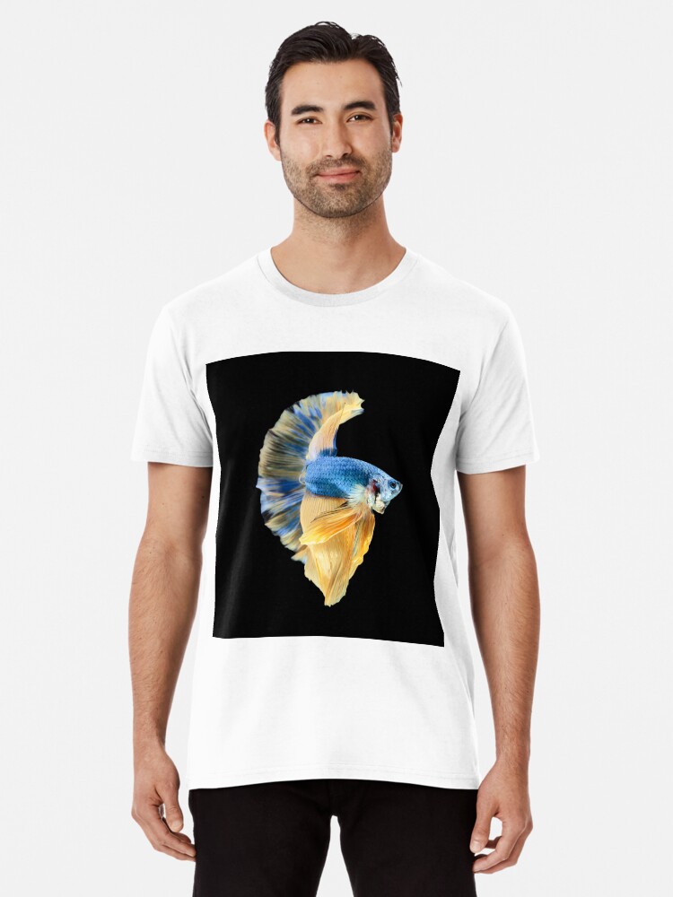 Blauer Gelber Halbmond Betta Splenden Siamesischer Kampffisch T Shirt Von Nessflett Redbubble