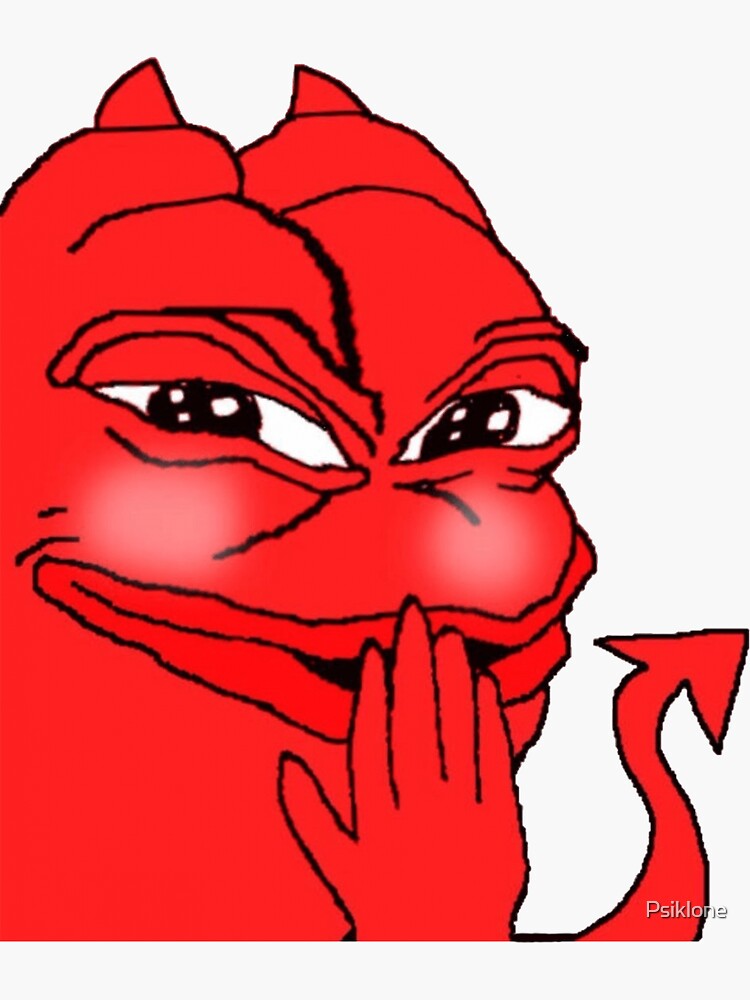 "Devilish Pepe" Sticker for Sale by Psiklone Redbubble