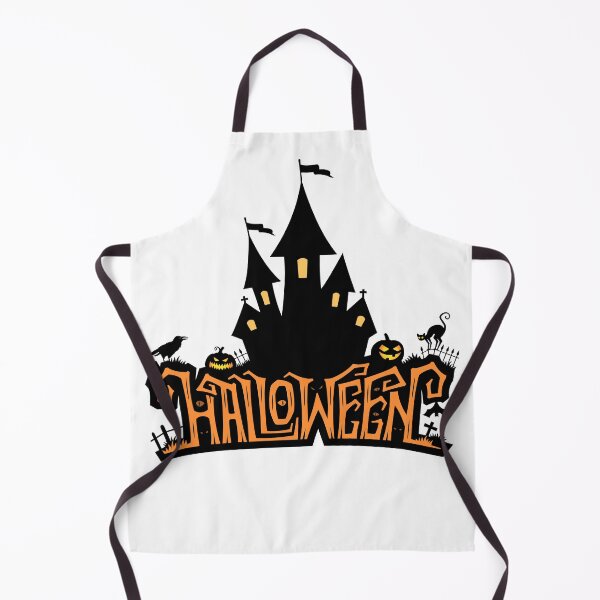 Artikelvorschau, Gespenstische Halloween-Schriftzug mit Schloss entworfen und verkauft von W&M Store.