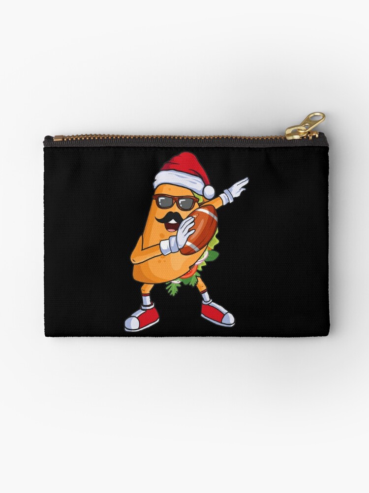 Santa Taco Bag Christmas Xmas Holiday Gift Zip Pouch by Haselshirt