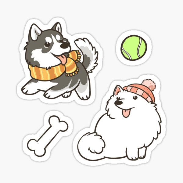 Fluffy Spitz Dogs Sticker