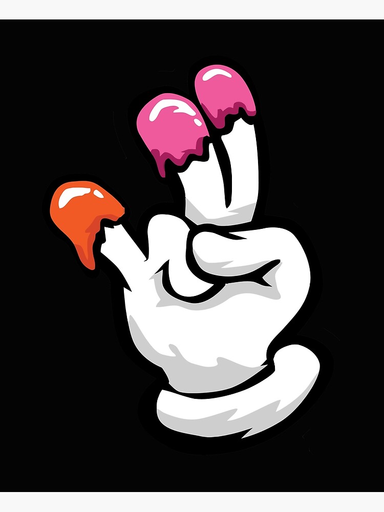 "2 in the pink 1 in the stink shocker hand sign glove Sticker" Poster for Sale by anasartii