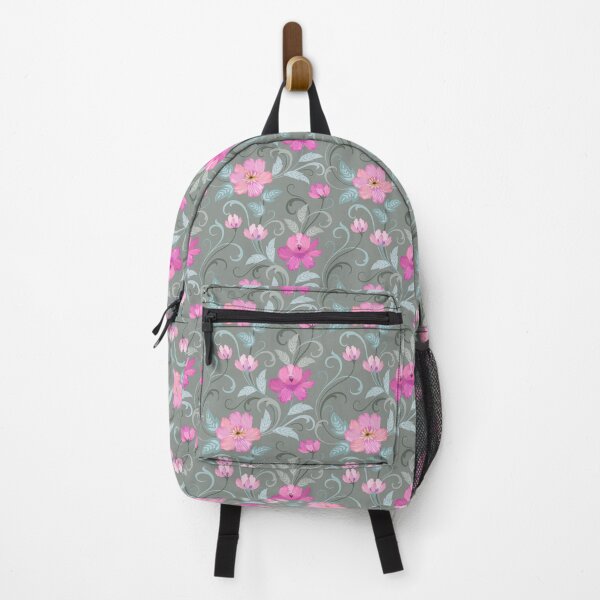 Item preview, Beautiful Pink and Cerise Floral Pattern Grey Green designed and sold by Jaydee001.