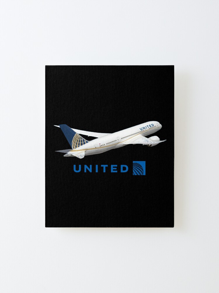 Alternate view of United Airlines Boeing Dreamliner B787 Airplane Mounted Print