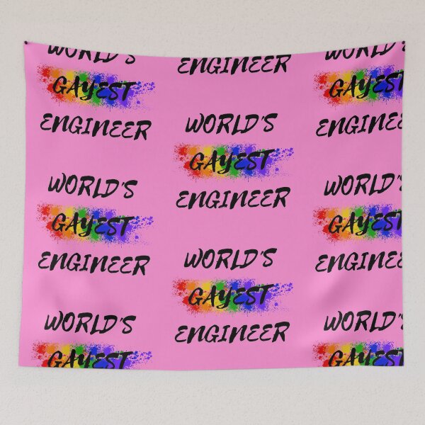 Item preview, World's Gayest Engineer Rainbow Colors For Proud Gay Engineers In Pink designed and sold by LuckyKermit.