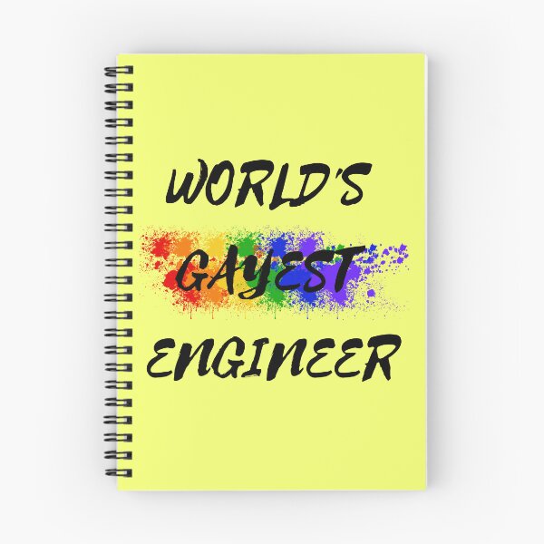 Item preview, World's Gayest Engineer Rainbow Colors For Proud Gay Engineers In Yellow designed and sold by LuckyKermit.
