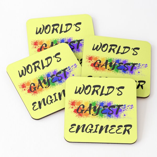 Item preview, World's Gayest Engineer Rainbow Colors For Proud Gay Engineers In Yellow designed and sold by LuckyKermit.
