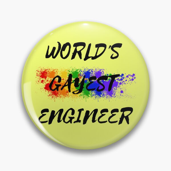 Item preview, World's Gayest Engineer Rainbow Colors For Proud Gay Engineers In Yellow designed and sold by LuckyKermit.