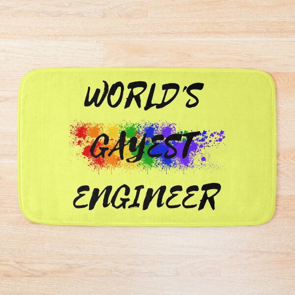 Item preview, World's Gayest Engineer Rainbow Colors For Proud Gay Engineers In Yellow designed and sold by LuckyKermit.