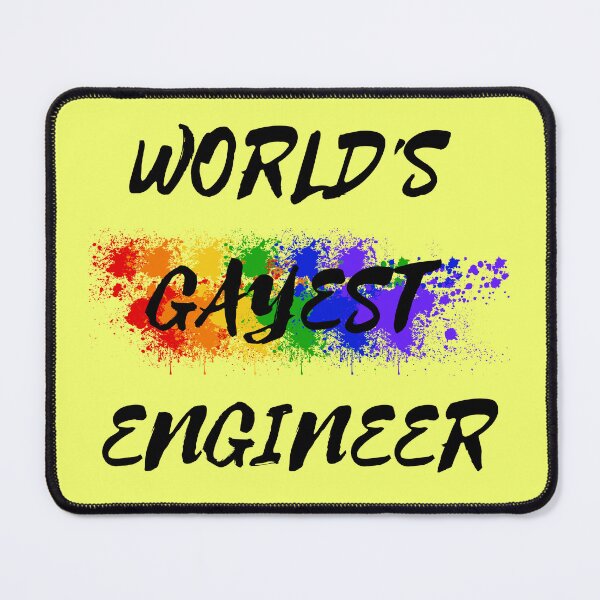 Item preview, World's Gayest Engineer Rainbow Colors For Proud Gay Engineers In Yellow designed and sold by LuckyKermit.