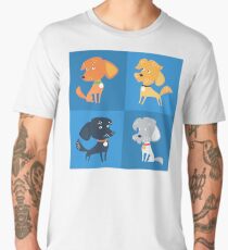Cartoon cute funny dogs Men's Premium T-Shirt