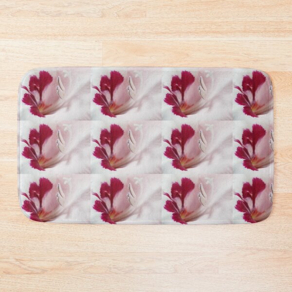 Item preview, closeup of gladiolus in pink and cream designed and sold by DigitalEurydice.