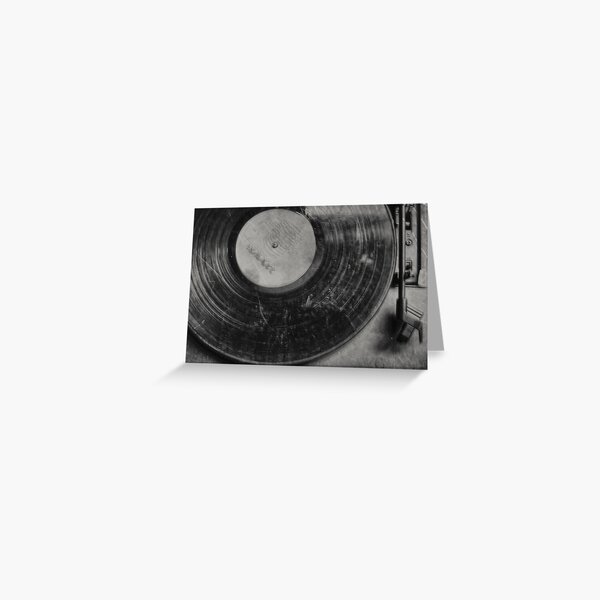 Black vinyl record lp album disc | Greeting Card
