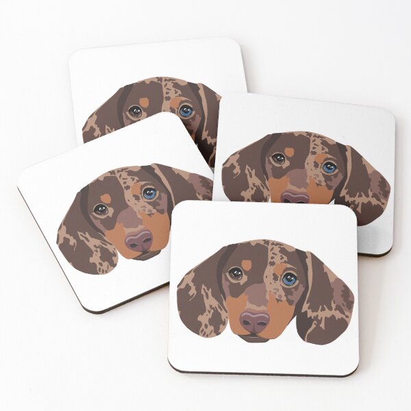 Item preview, Dachshund sausage dog design. Merle chocolate daxie Weiner dog designed and sold by Scribbleluxe.