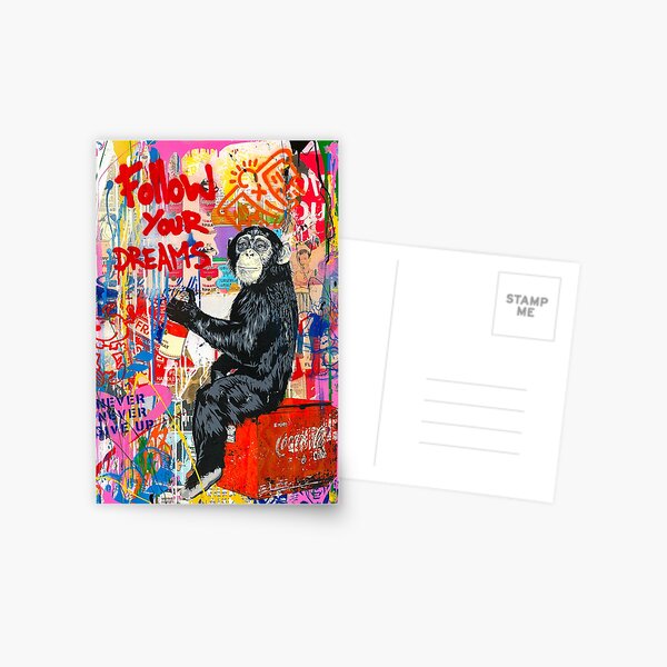Item preview, Banksy Monkey Follow Your Dreams designed and sold by SharpWallArts.