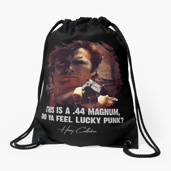 ★ DIRTY HARRY ★ Do Ya Feel Lucky Punk? ➢ Clint Eastwood famous movie quote ♛ Drawstring Bag