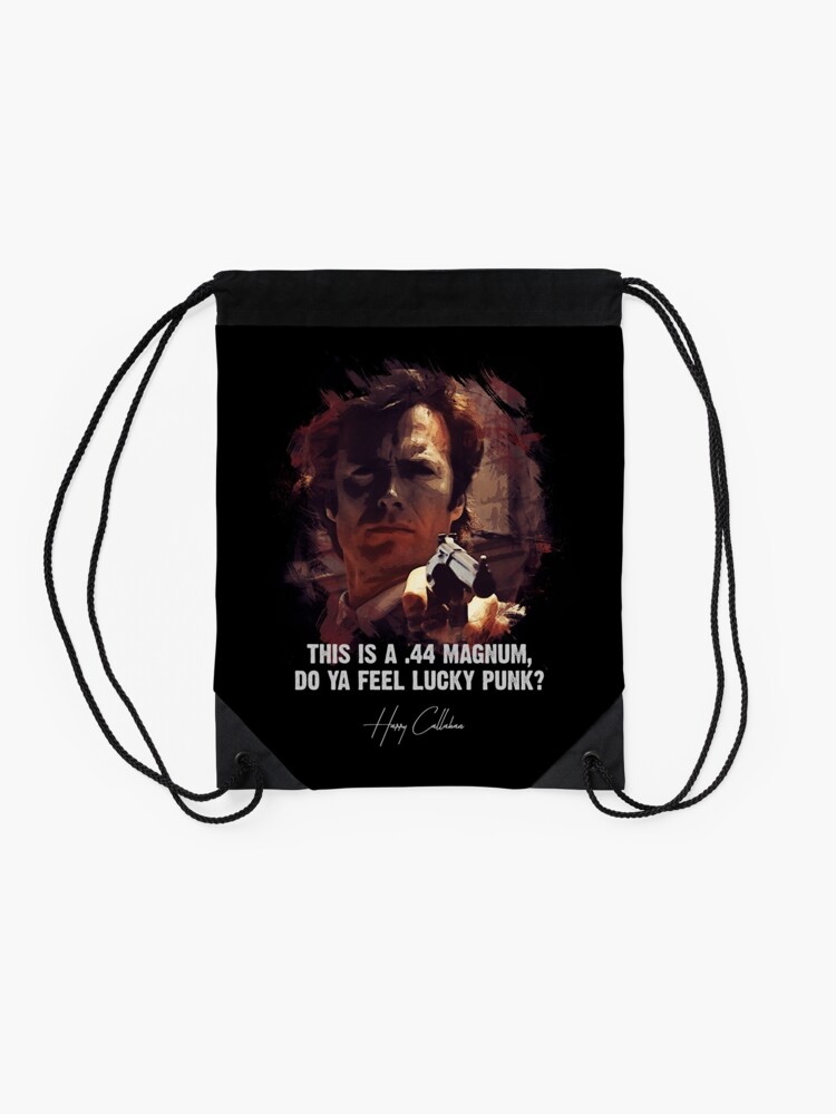 Alternate view of ★ DIRTY HARRY ★ Do Ya Feel Lucky Punk? ➢ Clint Eastwood famous movie quote ♛ Drawstring Bag