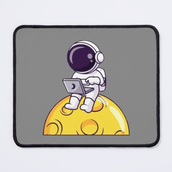 Item preview, Cute astronaut sitting on the moon using a laptop cartoon designed and sold by BEAUTY ⭐⭐⭐⭐⭐.