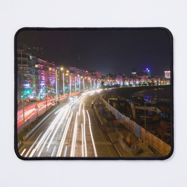 Item preview, Marine Drive the Queen's necklace on the 75th Independence Day of India, modern art, wall art, print, personalised gifts, custom printed gifts designed and sold by CameraDesign.