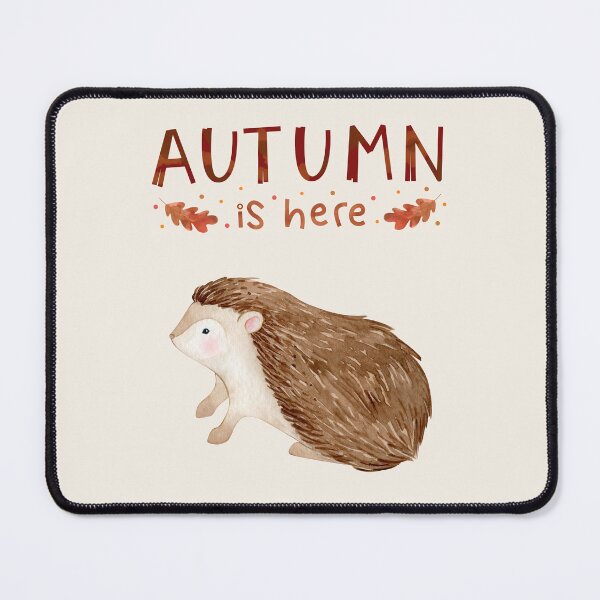 Item preview, Autumn is here, cute baby hedgehog, autumn colors, watercolor style designed and sold by allycat57.