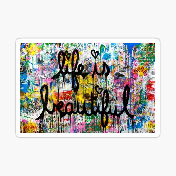 Citation murale autocollante Life is Beautiful de WallPops, 17,25