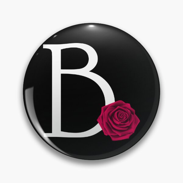 Item preview, Monogram Initial Letter B with Red Rose on Black Background designed and sold by PMDConcepts.