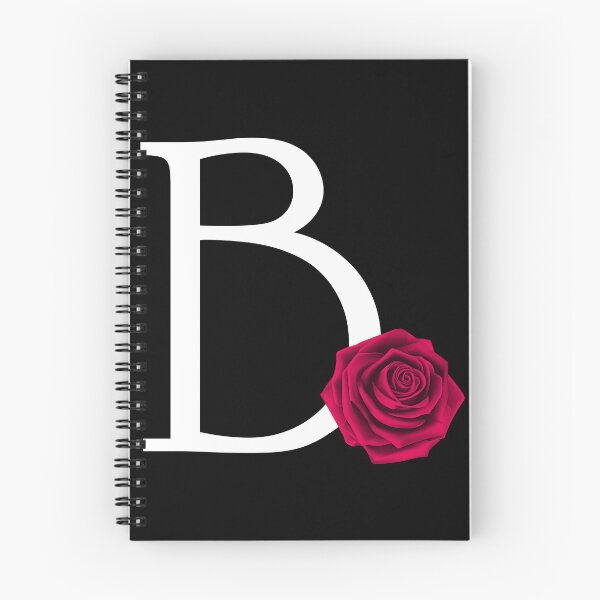 Item preview, Monogram Initial Letter B with Red Rose on Black Background designed and sold by PMDConcepts.