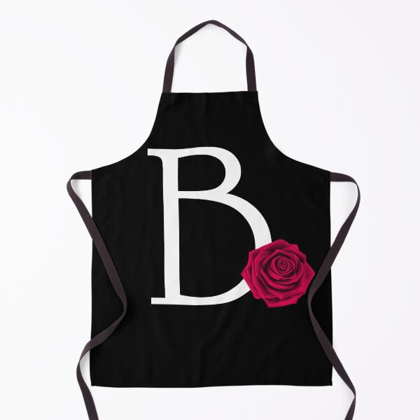 Item preview, Monogram Initial Letter B with Red Rose on Black Background designed and sold by PMDConcepts.