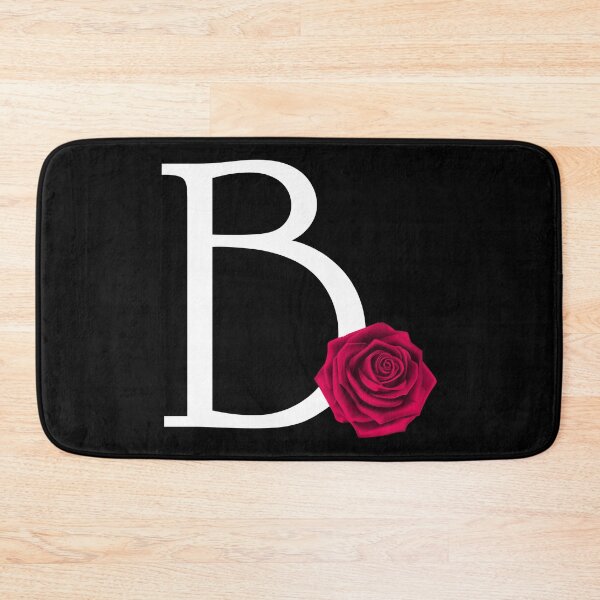 Item preview, Monogram Initial Letter B with Red Rose on Black Background designed and sold by PMDConcepts.