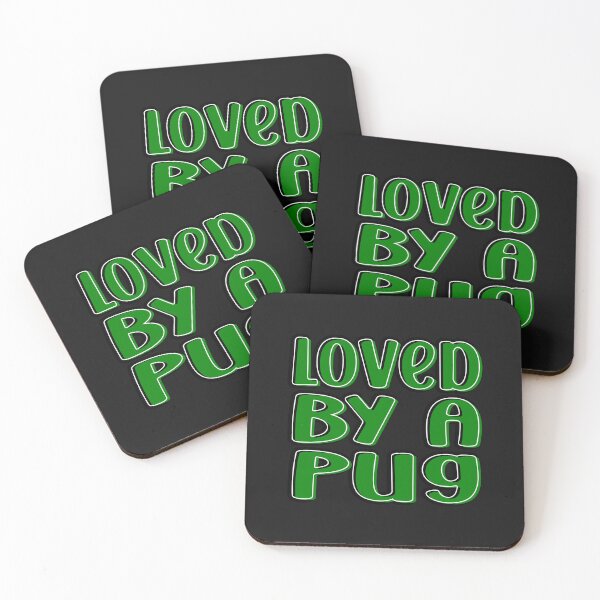 Item preview, Loved By A Pug Typography Pug Quotes designed and sold by Pugstuff.