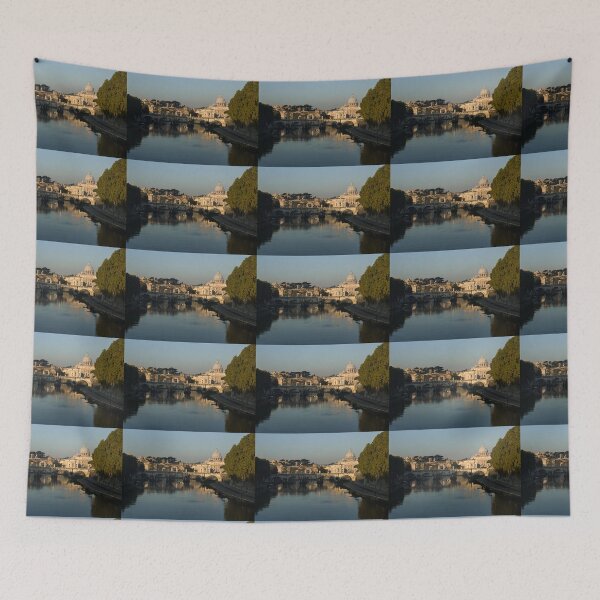Item preview, Rome - Iconic View of Saint Peter's Basilica Reflecting in Tiber River designed and sold by Georgia Mizuleva.