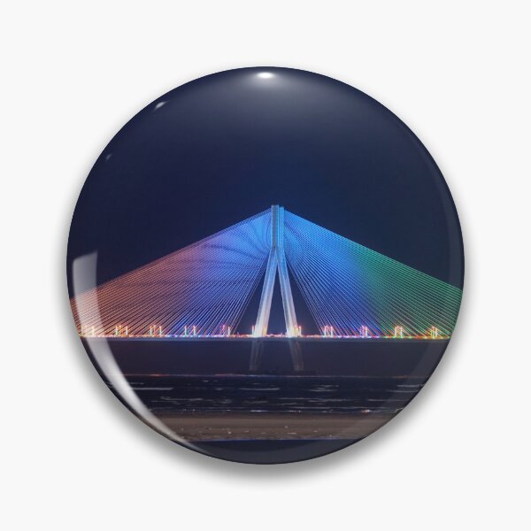 Item preview, Illuminated Bandra Worli Sea Link bridge on the 75th Independence Day of India, Mumbai, modern art, wall art, print, personalised gifts, custom printed gifts designed and sold by CameraDesign.