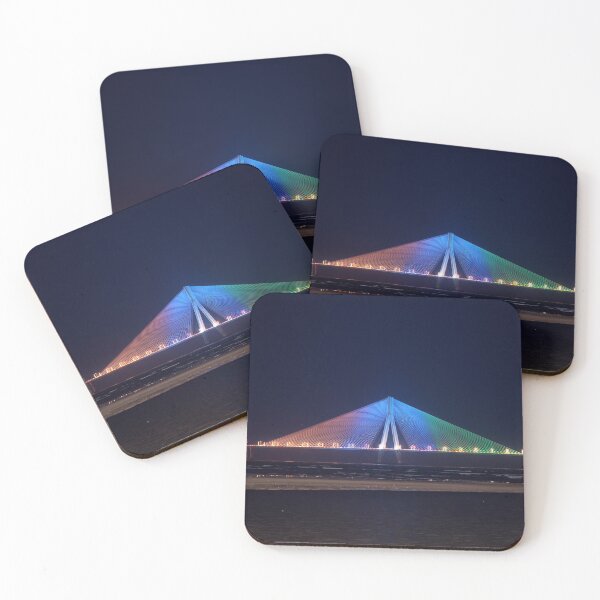 Item preview, Illuminated Bandra Worli Sea Link bridge on the 75th Independence Day of India, Mumbai, modern art, wall art, print, personalised gifts, custom printed gifts designed and sold by CameraDesign.